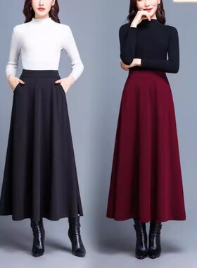 Casual plus size high waist big skirt 休闲大码高腰大摆半身裙
