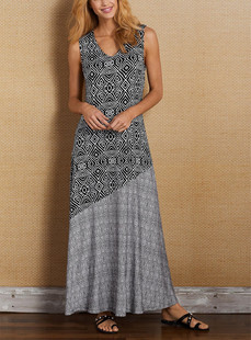 Sleeveless patchwork print dress woman 无袖拼接印花连衣裙女