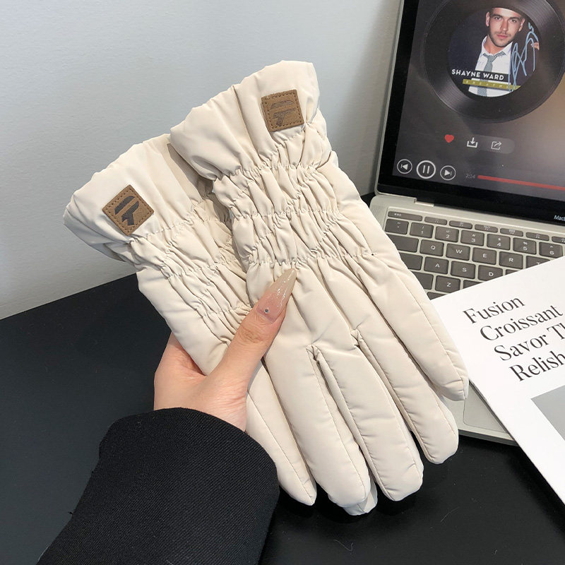 2025新款骑行手套女士冬季加绒加厚保暖防风防寒电动车手套可触屏