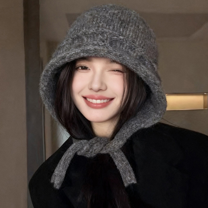 大头围针织巴拉克拉法帽女包头帽