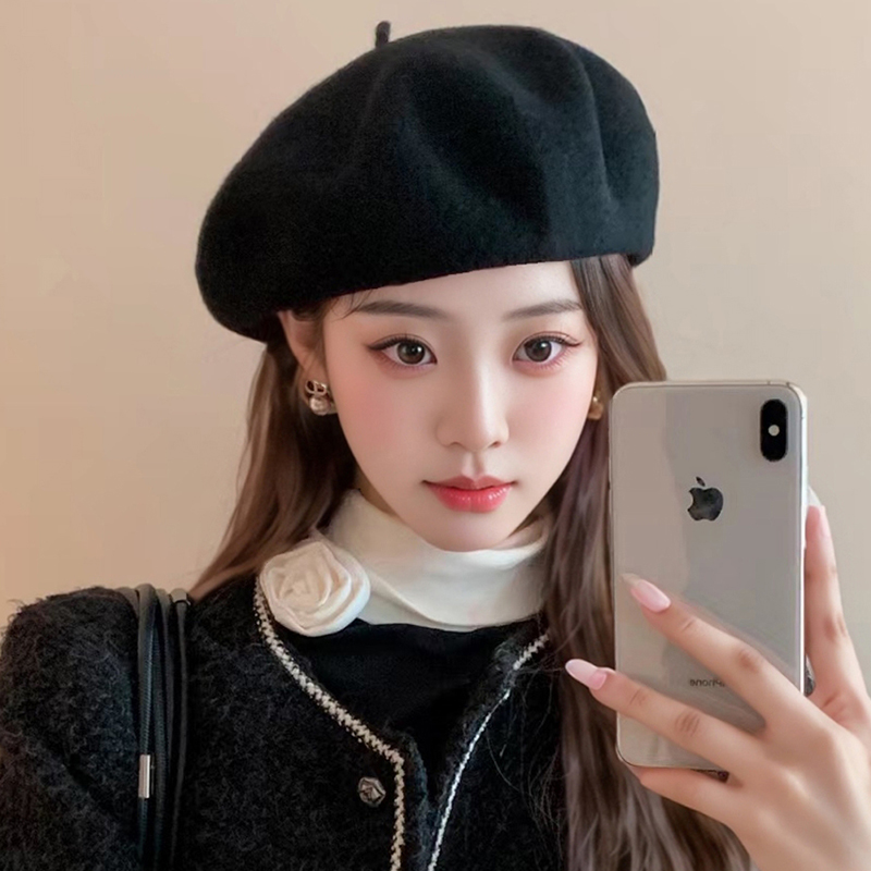 高品质澳洲羊毛气质显脸小贝雷帽
