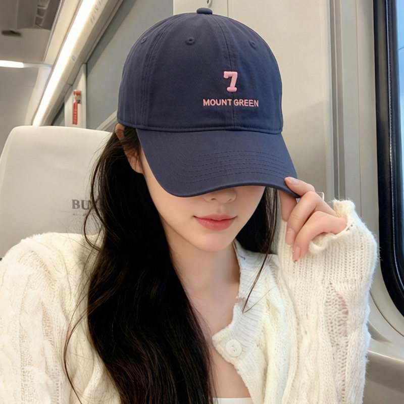 韩版字母刺绣棒球帽女2026新款百搭宽帽檐鸭舌帽显脸小大头围帽子