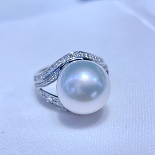 美到语塞这才是精致女白领该有的戒指13-14mm维纳斯正圆极光