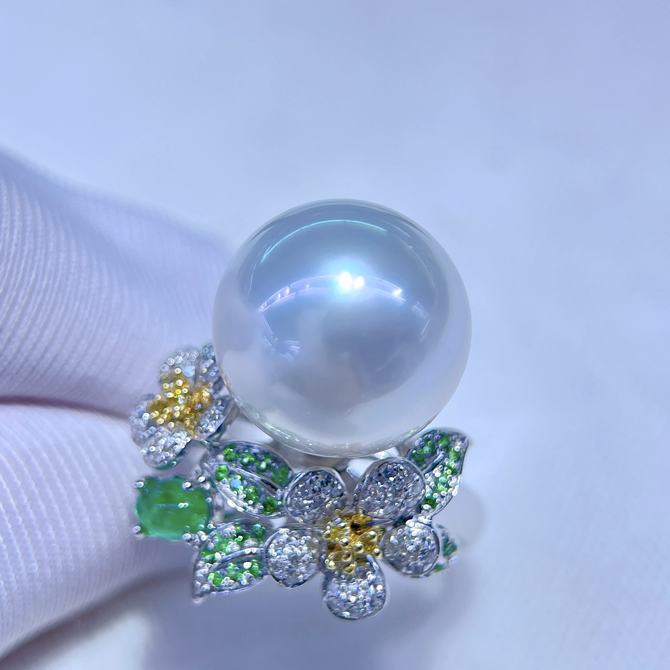 秘密花园维纳斯戒指 13-14mm正圆极强光基本无暇镜面光超级漂亮