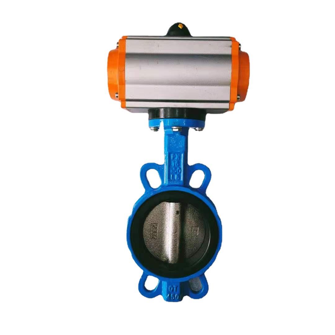 气动对夹蝶阀球墨铸铁软密封中线蝶阀GTAT气缸厂家河北D671X-16Q