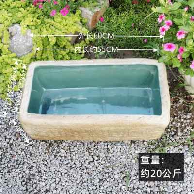 厂促特大码长方形花盆无孔马槽圆形粗陶荷花睡莲缸古法养鱼乌龟i.