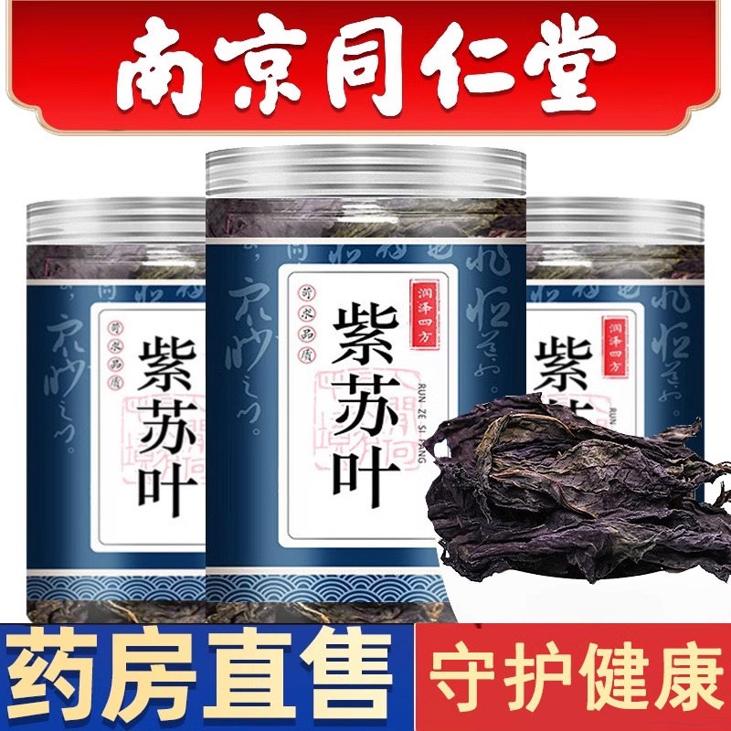 同仁堂正宗紫苏叶干500g新鲜天然苏子叶干泡茶烧鱼虾蟹去腥中药材