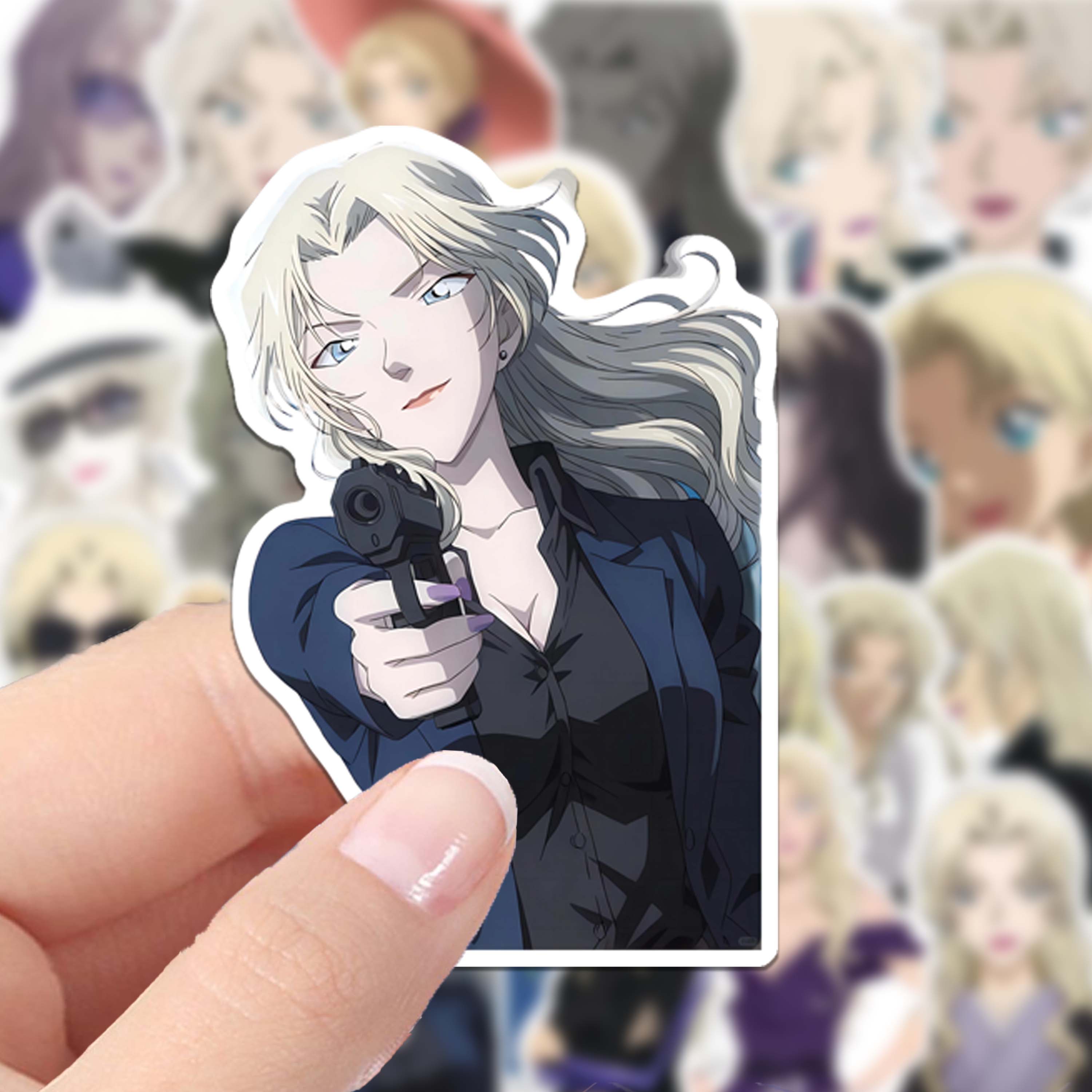 24张苦艾酒贝尔摩德防水贴纸名侦探柯南周边动漫高清手账装饰贴画