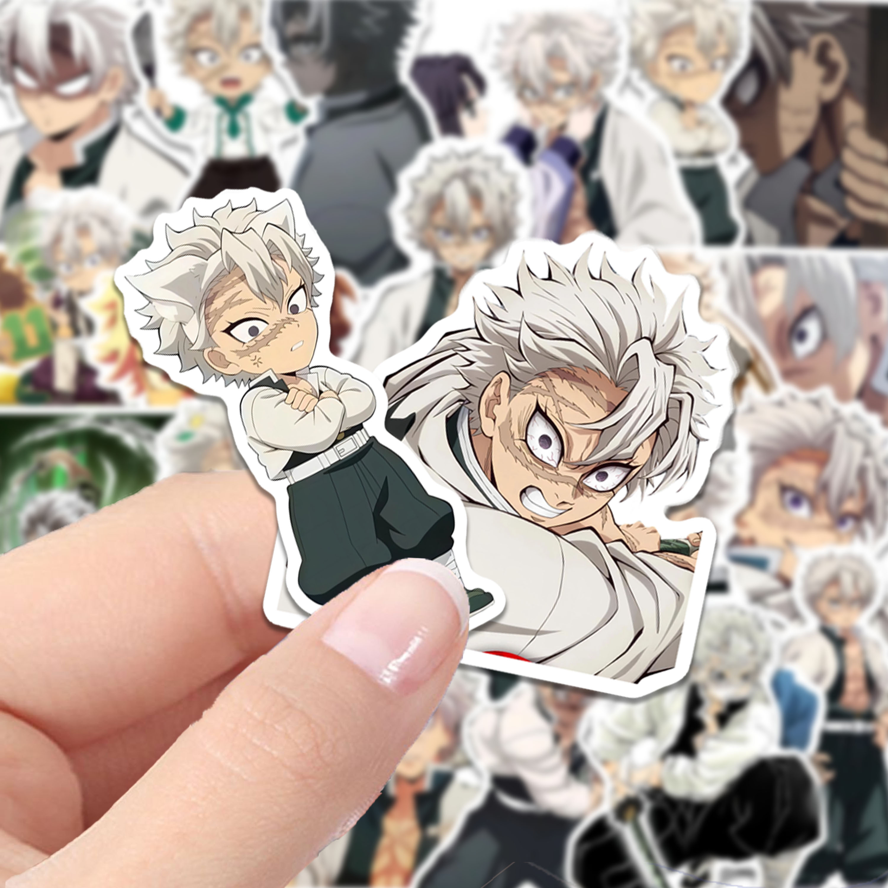 风柱不死川实弥高清防水贴纸手账装饰鬼灭之刃人物周边二次元贴画