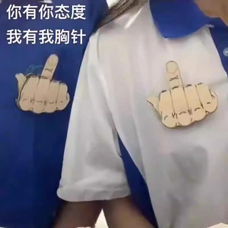 会竖中指胸针diy生日礼物送男女生朋友闺蜜搞怪趣味稀奇古怪玩具