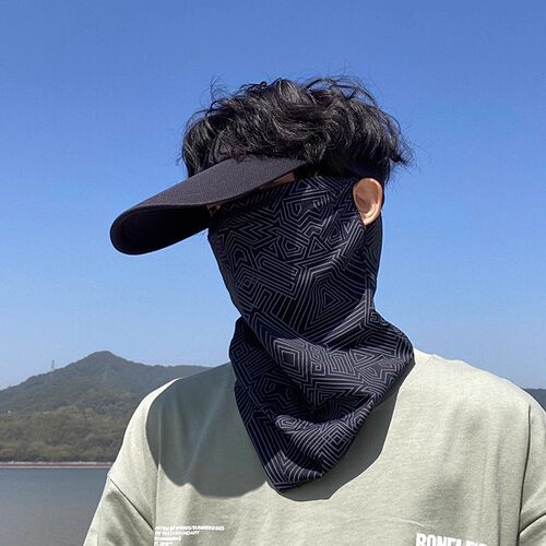 防晒防紫外线冰丝面罩简约夏季