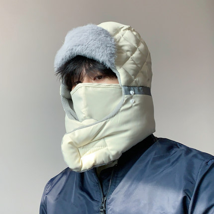 雷锋帽男款冬季防风防寒面罩东北骑行保暖神器男士加绒厚护耳棉帽