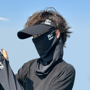 冰丝防晒面罩男士防紫外线全脸护颈一体户外骑行钓鱼遮阳口罩夏季