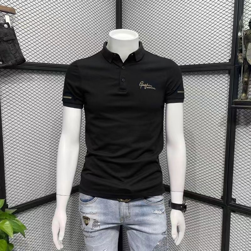 轻奢polo衫男短袖高端翻领t恤2025夏季新款男士潮牌刺绣半袖男装