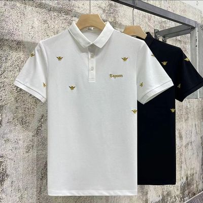 轻奢polo衫男短袖高端翻领t恤2025夏季新款男士潮牌刺绣半袖男装