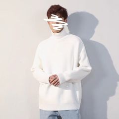 高领毛衣男加绒保暖秋冬内搭男生男士黑色冬季冬款中针织打底衫