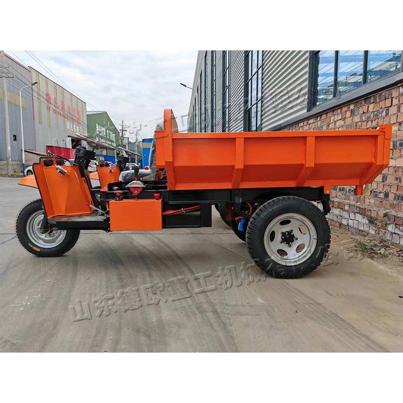 矿用电动三轮车 矿山井下砂石翻斗车 工厂液压自卸渣土运输工具