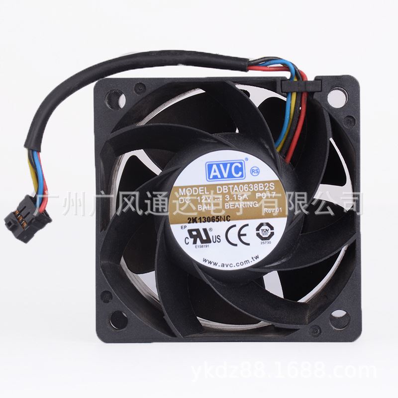 散热风扇DBTA0638B2S 12V 3.15A AVC 6038风扇暴力风扇4线支持PWM