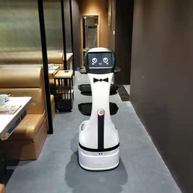 酒店餐厅餐机器人派送送传餐餐厅智能服务员小宝激导光送航自主避