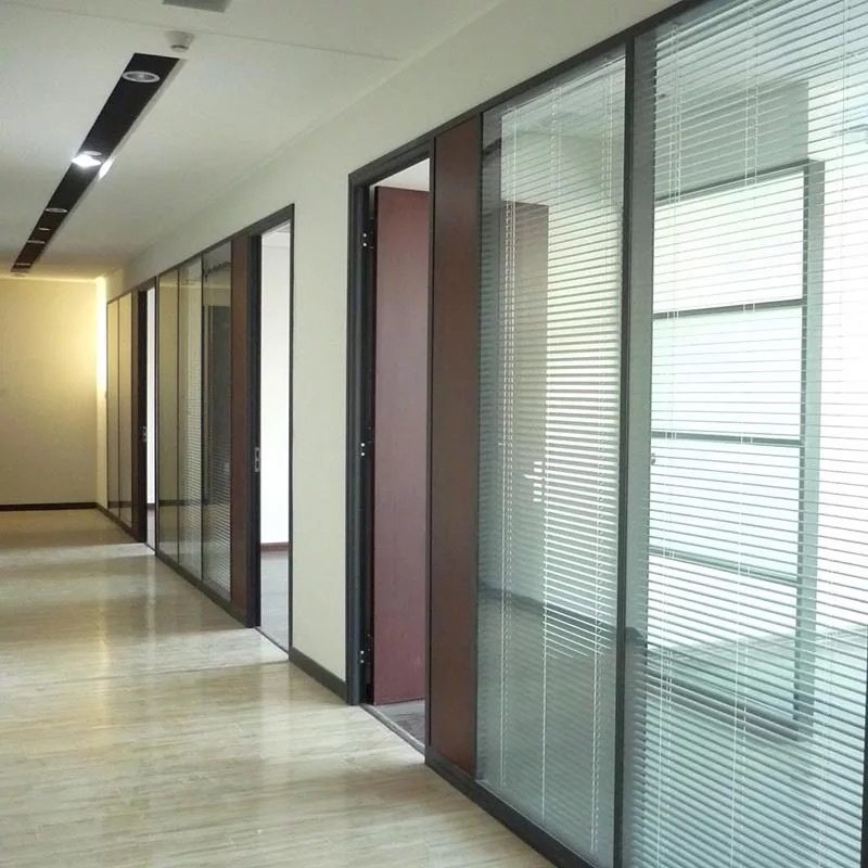 深圳办公室隔断铝合金单双层玻璃百叶隔墙写字楼高隔间厂家直售