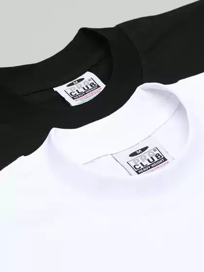 Proclub Shakawear American-Style Small-Neck Long-Sleeved T-Shirt Men's White Loose Large-Size Bottoming Shirt Short-Sleeved