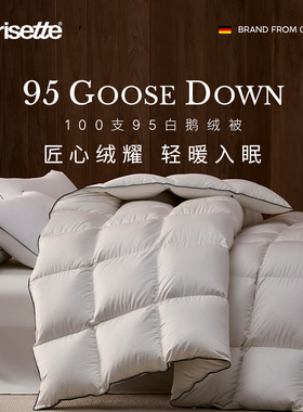 irisette德国抗菌羽绒被95白鹅绒冬被加厚保暖双人被芯春秋被子