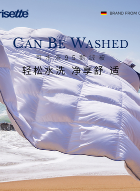 irisette德国95白鹅绒被可水洗羽绒冬被春秋被子加厚保暖羽绒被芯