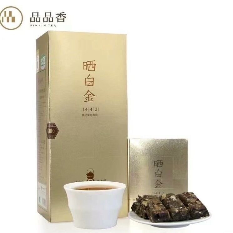 品品香晒白金1442陈皮寿眉老白茶2014年寿眉原料30克小包装