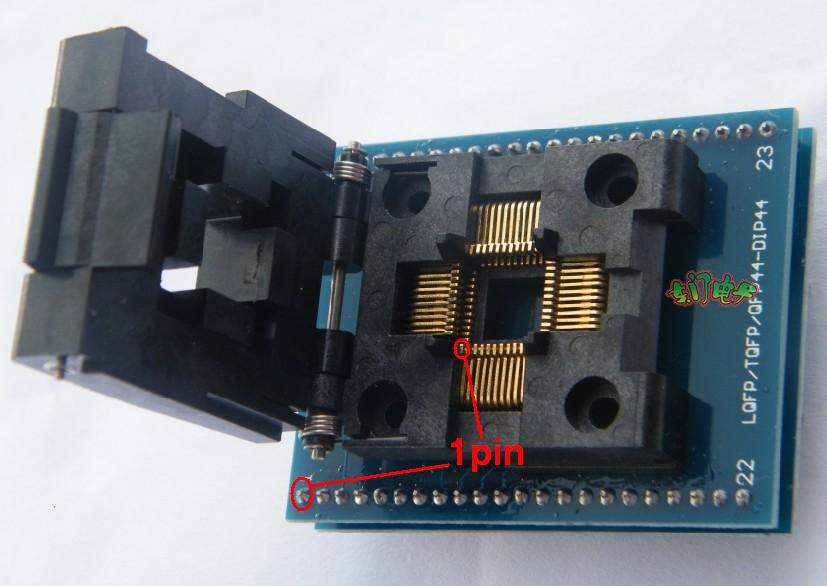 TQFP44转DIP44烧录座SA245A测试适配VQFP LQFP座IC51-0444-467