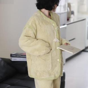 日系法兰绒家居服 减龄法式 维安花密小香风秋冬睡衣女2024新款 时尚