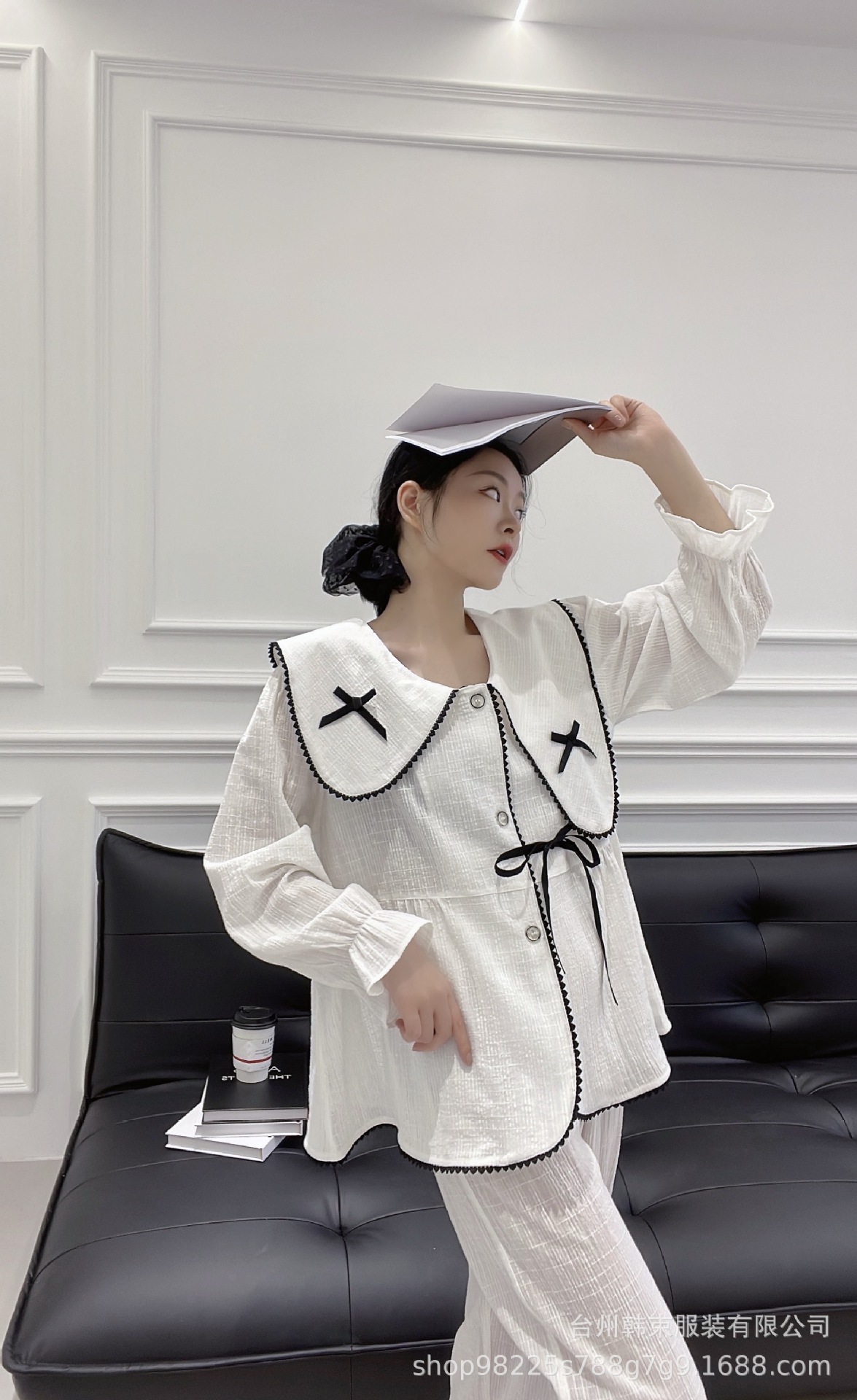 秋冬季睡衣女长袖长裤套装春款家居服精梳棉可爱宫廷春秋款可外穿