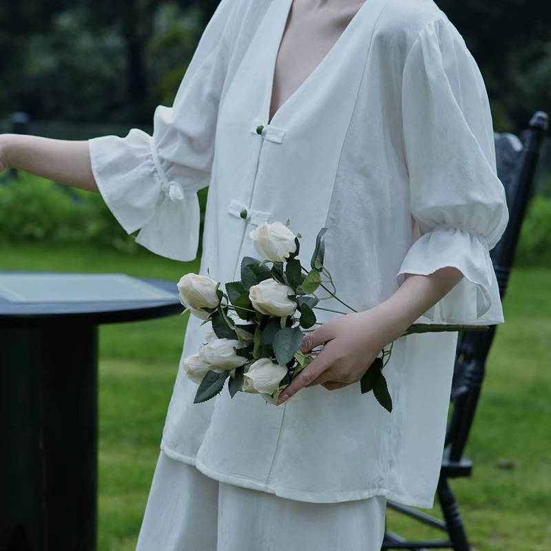 维安花密【漫野碎花】法式碎花睡衣女纯棉小吊带俩件套家居服