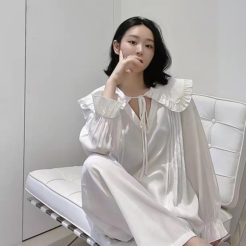 维安花密高级感睡衣女23年新款法式时尚纯欲风娃娃领俩件套家居服