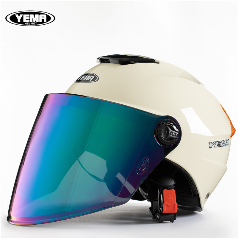 野马335S头盔夏季女电动车男防晒轻便式3C四季半盔灰摩托车帽