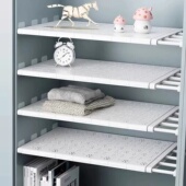 衣柜收纳分层隔板柜子免钉置物架橱柜鞋 柜分隔断架宿舍伸缩整理架