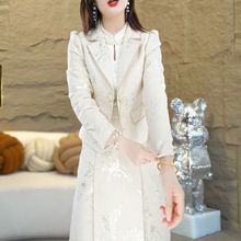新中式半身裙两件套女2025新款春秋季高档时尚轻奢外套裙套装女春