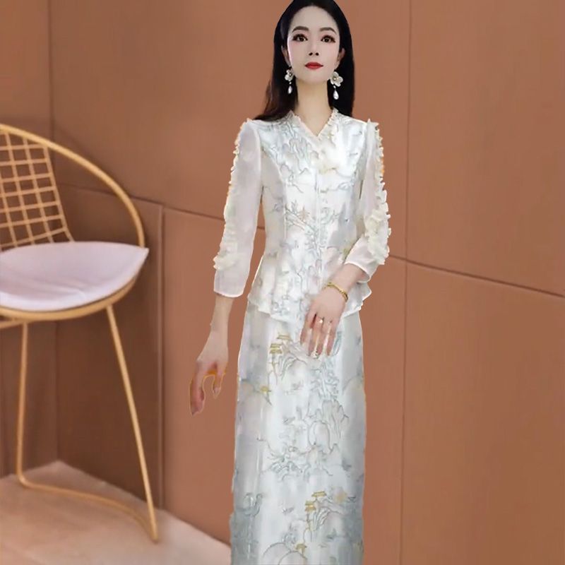 中式国风时尚两件套女2025年春夏季高档轻奢优雅时尚显瘦套装女裙