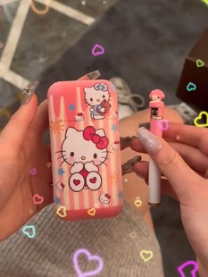 可爱Kitty猫玉桂狗烟盒带打火机小巧卡通女款防风送男友礼物抖音