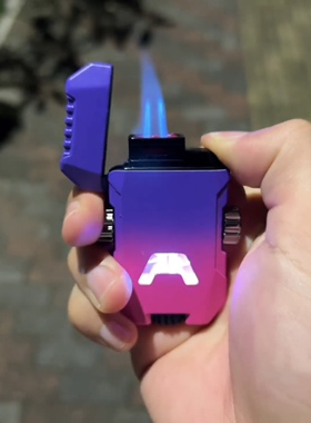 网红合金机甲指尖陀螺打火机高档男士充气防风创意双火个性送男友