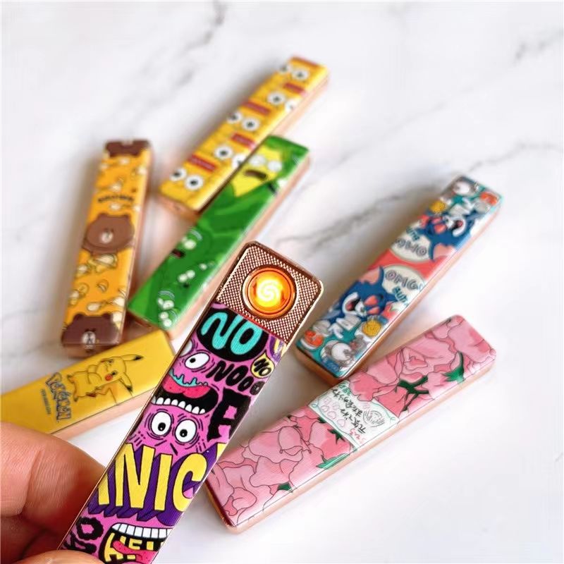 ins卡通usb充电打火机防风潮牌创意个性电子送男友女生礼物抖音