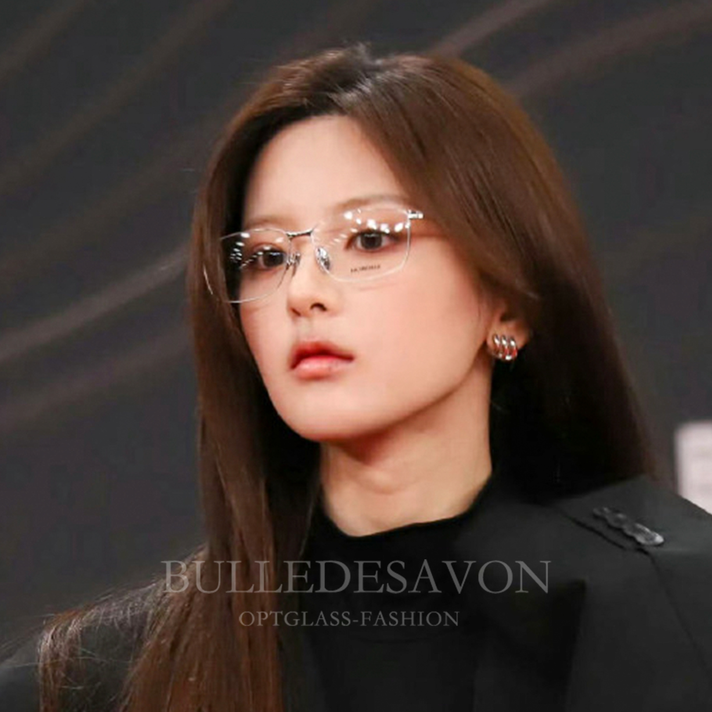 杨超越同款高智感方框眼镜框纯钛圆脸修颜金丝哑光近视眼镜架男女