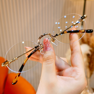 BULLE DE SAVON圆形无框学生党眼镜框架素颜护目防蓝光可配度数潮