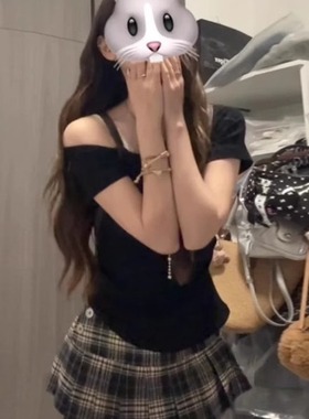 DGOLD白小鱼美式复古JK风低腰格纹超短裙辣妹显腿长裙A字百褶裙女