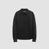 衬衫 3BLK 泷定60支法国「雨露麻」亚麻黑色长袖 老钱微宽松廓形