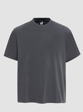 3BLK 定织纯棉圆筒布 Vintage成衣染色后背破缝短袖