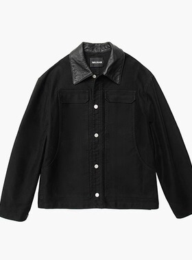 3BLK 日本进口Moleskin鼹鼠皮工装夹克 皮领外套