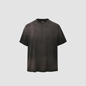 成衣染色破坏做旧短袖 3BLK 日晒Sunfade单缝线圆桶Tee