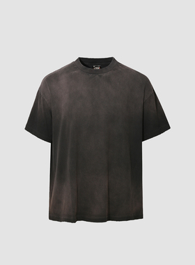 3BLK | 日晒Sunfade单缝线圆桶Tee | 成衣染色破坏做旧短袖