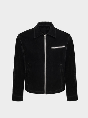 TRIPLEBLACK黑丝绒丹宁夹克外套