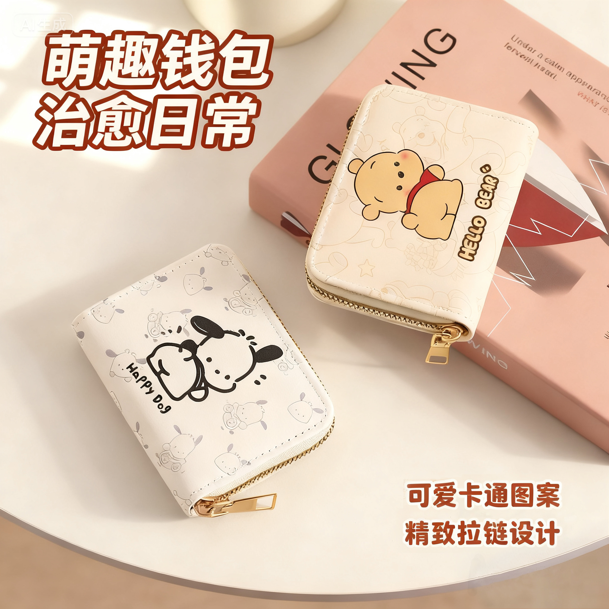 2025新款帕恰狗卡通卡包女小众大容量超薄小巧驾驶证件可爱零钱包